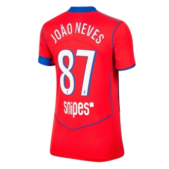 Billige Fotballdrakt Paris Saint-Germain Joao Neves #87 Replika Tredjedrakt Dame 2025-26 Kortermet